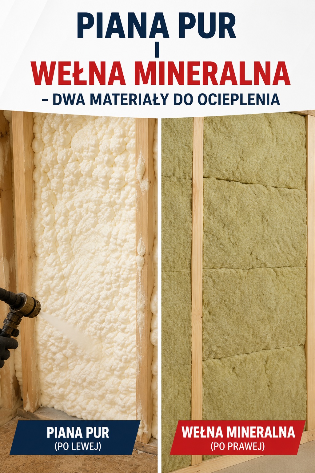 Piana PUR i wełna mineralna - dwa materiały do ocieplenia